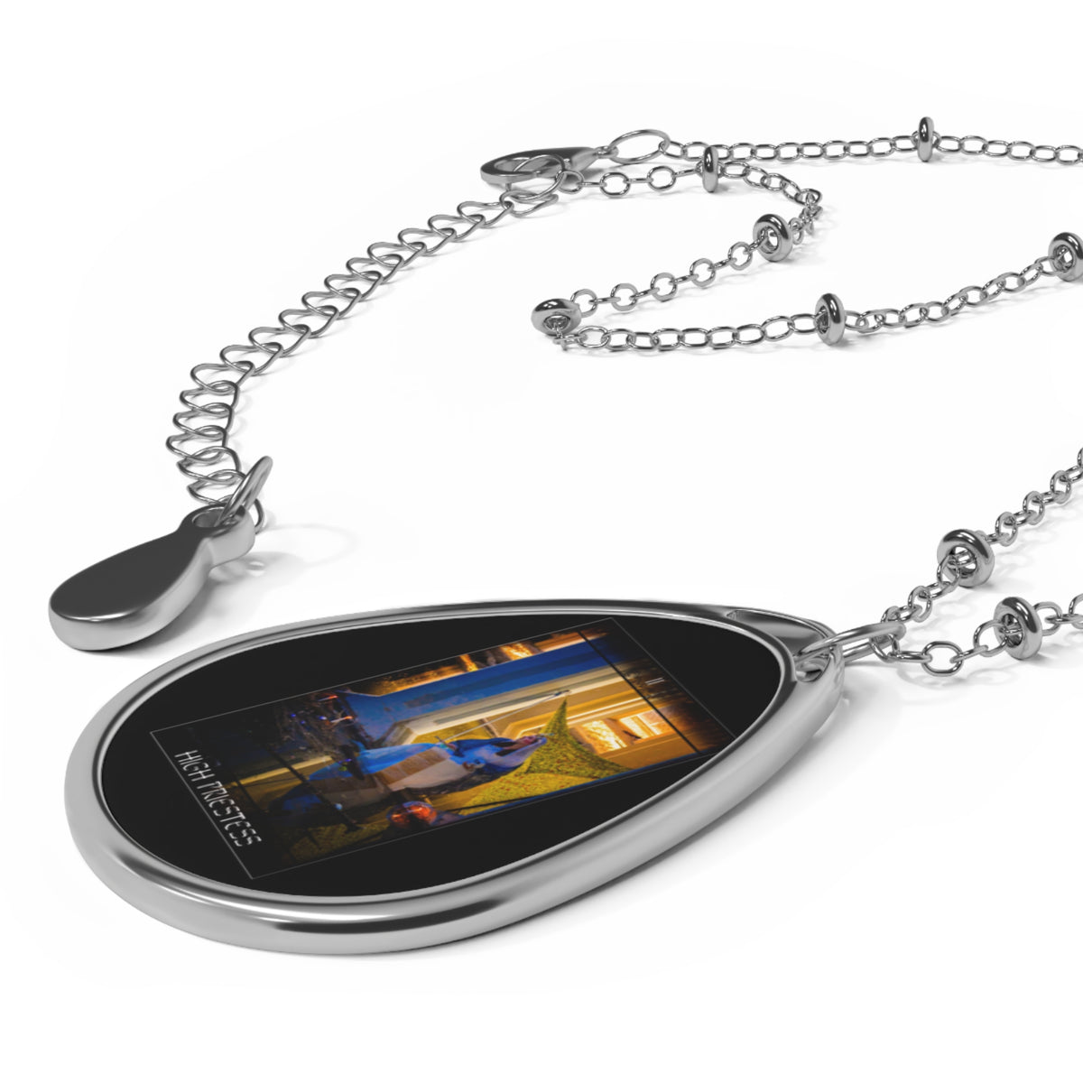 The High Priestess Tarot Card Oval Pendant